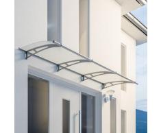 Auvent marquise de porte, 270 x 95 cm, LT Line, opaque, fixations inox