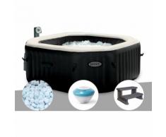 Spa gonflable Intex PureSpa octogonal Bulles et Jets 6 places + 5 kg de Sel + Enceinte LED + Marche