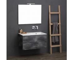MEUBLE MODULABLE DE SALLE DE BAINS 90 CM AVEC LAVABO DESIGN INDUSTRIEL
