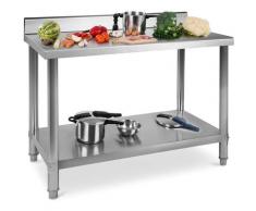 Table De Travail Adossee Plan De Travail Professionnel Avec Etagere Inox 100X70