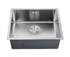 Auralum - Évier Cuisine 50*43CM 304 Inox Évier Montage à Encastrer, à Fleur ou Sous-Plan pour table
