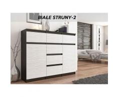 Hucoco - MONACO 2W - Commode contemporaine meuble rangement chambre/salon - 120x40x98 - 6 tiroirs 2