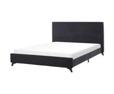 Beliani - Lit double 160x200 cm en tissu noir AMBASSADOR