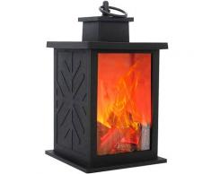 Cheminée électrique Fausse Flamme, LED Bougie Lanterne de Cheminée Alimenté par pile Jardin