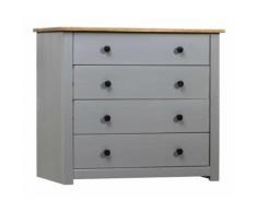 Topdeal Armoire latérale Gris 80x40x73 cm Pin Assortiment Panama