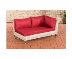 Canapé d'angle Moss rond/blanc perle Rouge rubin