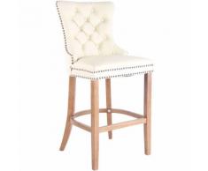 Tabouret de bar Taipeh cuir véritable beige Antique clair
