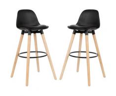 Lot de 6 tabourets pieds en bois de hêtre multicolore pour le petit-déjeuner