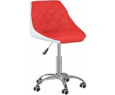 Chaise de bureau pivotante Similicuir Rouge et blanc