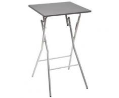 Table de bar pliante en métal coloris gris - L.60 x l.60 x H.103 cm -PEGANE-