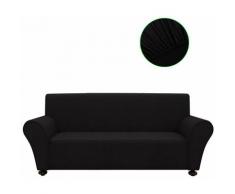 Housse Extensible de Canapé Jersey de Polyester Noir Modèle 3