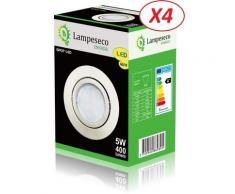 Lot de 4 Spot Led Encastrable Complete Satin Orientable lumière Blanc Neutre eq. 50W ref.895