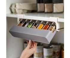 Tagère à Épices, Étagère à Épices Suspendue, Tiroir de Rangement pour Épices de Cuisine, Pas Besoin