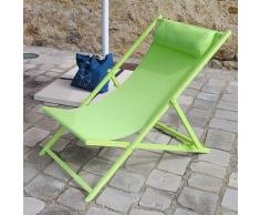 Chilienne en aluminium et textilène vert anis Lota - Vert anis