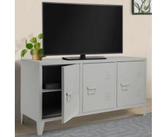 Buffet bas 3 portes Estel en métal gris clair