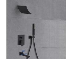 Kroos - Pommeau de douche avec cascade murale et système de douche à main avec bec de bain solide