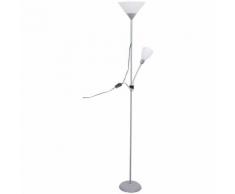 Un lampadaire à vasque avec une lampe de lecture