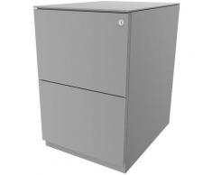 Bisley Caisson roulant Note™, avec 2 tiroirs pour DS, h x l 652 x 420 mm, avec haut, gris clair |