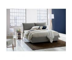 Talamo Italia - Lit Coffre Veronica double, Made in Italy, Tête de lit et housse en tissu,