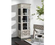 Vitrine 55x40 Manguier ciré Blanc antique CASTLE-ANTIK #207 - blanc