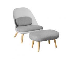 Fauteuil Relax avec Repose-Pieds Tabouret Chauffeuse Salon Chambre Fauteuil de Relaxation FST63-HG