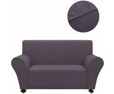 Housse Extensible de Canapé Jersey de Polyester Anthracite Modèle 2
