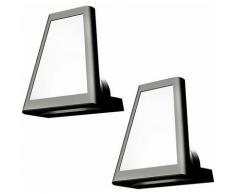 Etc-shop - Lot de 2 appliques LED projecteurs extérieurs façade filtre couleur ALU anthracite