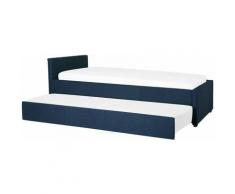 Lit gigogne en tissu bleu marine 80 x 200 cm MARMANDE