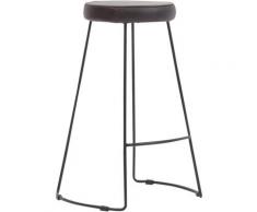 Tabouret de bar cuir assise ronde