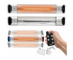 Arebos - Chauffage Radiant Infrarouge avec Télécommande Radiateur 2000 W Argenté - Argent