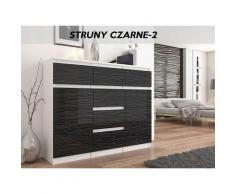 Hucoco - MONACO W2 - Commode contemporaine meuble rangement chambre/salon - 120x40x98 - 6 tiroirs 2