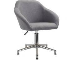 Chaise pivotante de bureau Tissu Gris clair