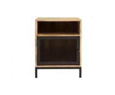 Table de chevet manguier massif et métal perforé RACK