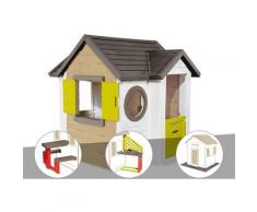 Cabane enfant My New House + Table pique nique + Cuisine d'été + 2 Sets de 6 dalles - Smoby