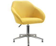 Chaise pivotante de bureau Tissu Jaune