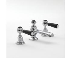 Mélangeur pour Lavabo Rétro – Chromé & Noir – Commandes Leviers - Elizabeth