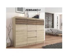 Hucoco - MONACO S1 - Commode contemporaine Meuble rangement - 120x40x98 - 6 tiroirs + 2 portes