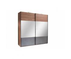 Armoire RENATO 2 portes coulissantes avec miroirs, garde robe pour chambre à coucher, dressing,