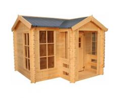 Maisonnette en Bois pour Enfants Outdoor Toys Mika 241x175,5x135 cm avec Porche