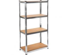 Étagère Acier Murale de Rangement Charge Lourde 80 Kg 160 cm x 80 cm x 40 cm