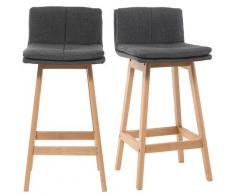 Tabouret de bar bois 65 cm (lot de 2) JOAN - Gris foncé