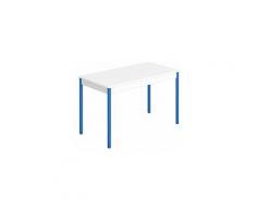 Table de réunion multiforme classique rectangulaire plateau blanc piétement bleu - Maxiburo - Bleu