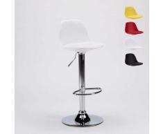Tabouret haut bar et cuisine à péninsule faux cuir Design NEW ORLEANS | Blanc