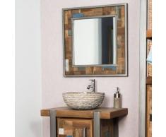 Miroir de salle de bain Factory teck métal 70x70