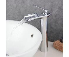 Hqb ® - Robinet pour vasque Cascade Mitigeur Chromé En Laiton Carré Mono Levier de Commande surélevé