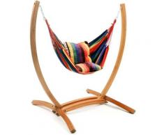 Habitat Et Jardin - Hamac bois suspendu avec fauteuil en coton 'Santiago' - Multicolore
