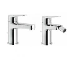 Kit mitigeur lavabo et bidet à économie d'énergie avec vidage 1'1/4 Nobili Blues KITBLUES1 | Chromé