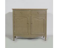 Made In Meubles - Buffet bois massif baroque, 2 portes - Taupe