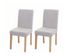2x chaise à manger chaise de cuisine Littau ~ textile, crème-beige, pieds légers
