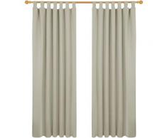 Deconovo - Lot de 2 Rideaux Occultant Isolant Thermiques Salon à Pattes, Taille Moyenne, 140x280